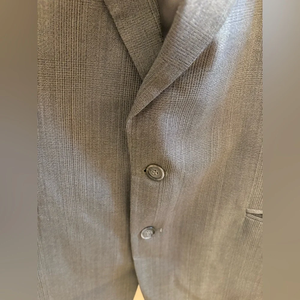 Haggar Men’s Blazer Sport Coat Taupe Plaid Size 44L